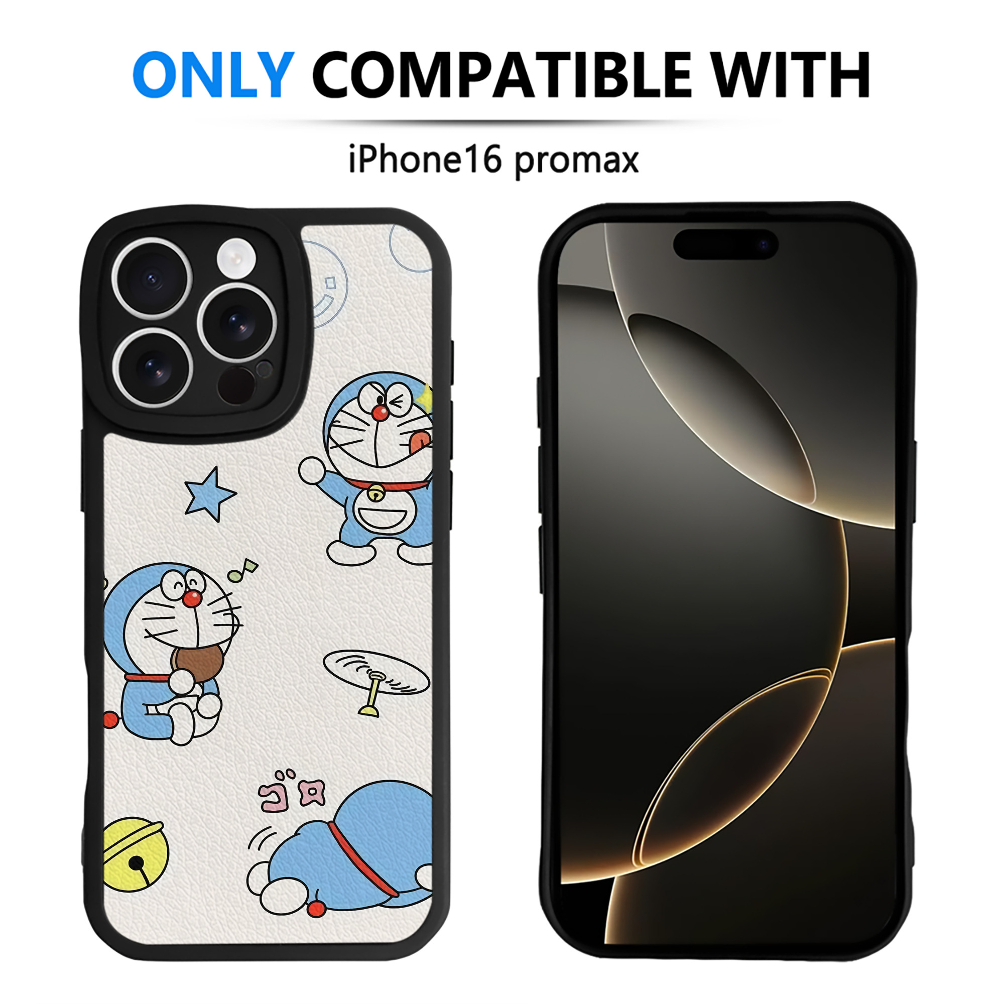 （画像用） ドラえもん Doraemon 【iPhone 16シリーズ対応】シリコンスマホケース（レザー調） 材質：シリコン